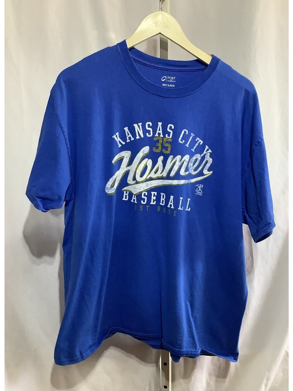 Port Company Shirt Mens XL Royal Blue Kansas City Baseball Eric Hosmer Tee